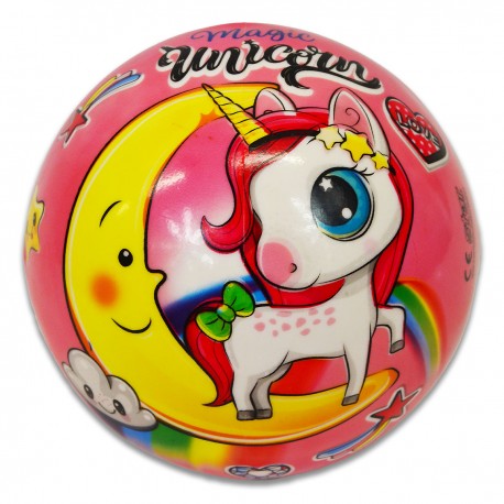130875 MINI PIŁKA GUMOWA BAJKOWA JEDNOROŻEC Z KSIĘŻYCEM 14 CM BEST MS TOYS