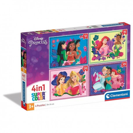 215171 CLEMENTONI PUZZLE 4w1 KSIĘŻNICZKI SUPERCOLOR