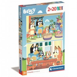 248070 CLEMENTONI PUZZLE 2X20 EL BLUEY SUPERCOLOR