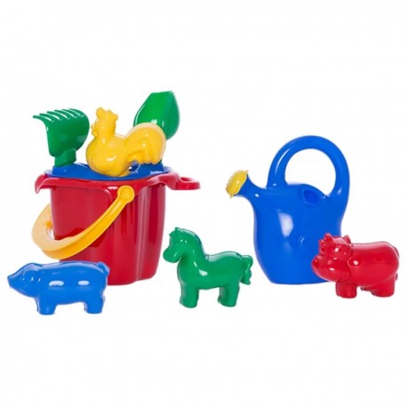000802 HEMAR MINI KOMPLET DO PIASKU KOGUCIK Z KONEWKĄ 9 ELEMENTÓW