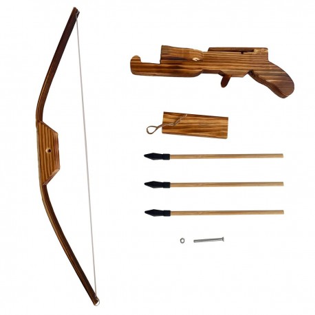 457666 MINI KUSZA DREWNIANA 50 cm + 3 BEŁTY Z POJEMNIKIEM GAZELO