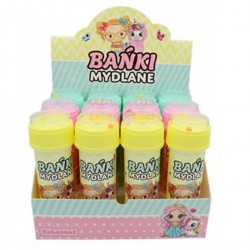 008922 BAŃKI MYDLANE 60 ml. MIX PASTELOWE LALKI DISPLAY 12 szt. SCHEMAT