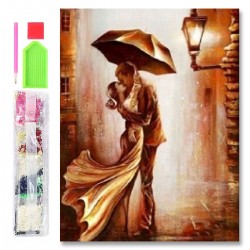 075987 HAFT DIAMENTOWY MOZAIKA 40x30 WILK ŚWIECI W CIEMNOŚCI