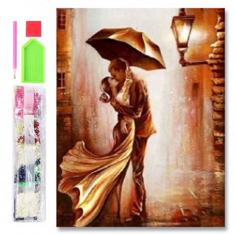 075987 HAFT DIAMENTOWY MOZAIKA 40x30 WILK ŚWIECI W CIEMNOŚCI