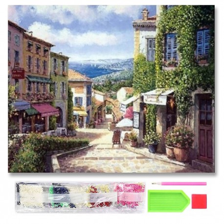 075987 HAFT DIAMENTOWY MOZAIKA 40x30 WILK ŚWIECI W CIEMNOŚCI