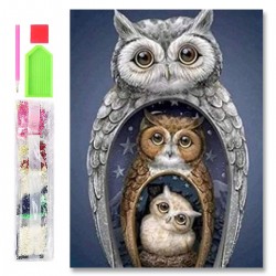 075987 HAFT DIAMENTOWY MOZAIKA 40x30 WILK ŚWIECI W CIEMNOŚCI