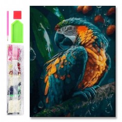 075987 HAFT DIAMENTOWY MOZAIKA 40x30 WILK ŚWIECI W CIEMNOŚCI