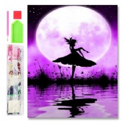 075987 HAFT DIAMENTOWY MOZAIKA 40x30 WILK ŚWIECI W CIEMNOŚCI