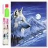 4070005 DIAMENTOWA MOZAIKA 40x30 WILK W ŚNIEŻNYCH GÓRACH