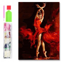 075987 HAFT DIAMENTOWY MOZAIKA 40x30 WILK ŚWIECI W CIEMNOŚCI