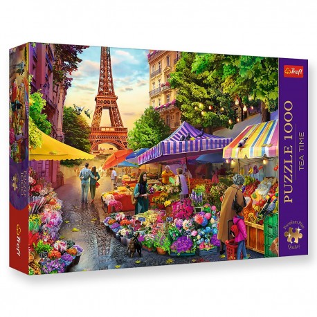 10799 TREFL PUZZLE 1000 el. TARG KSIATOWY, PARYŻ TEA TIME PREMIUM PLUS QUALITY