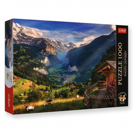 10821 TREFL PUZZLE 1000 el. DOLINA LAUTERBRUNNEN, SZWAJCARIA - PHOTO ODYSSEY PREMIUM PLUS QUALITY