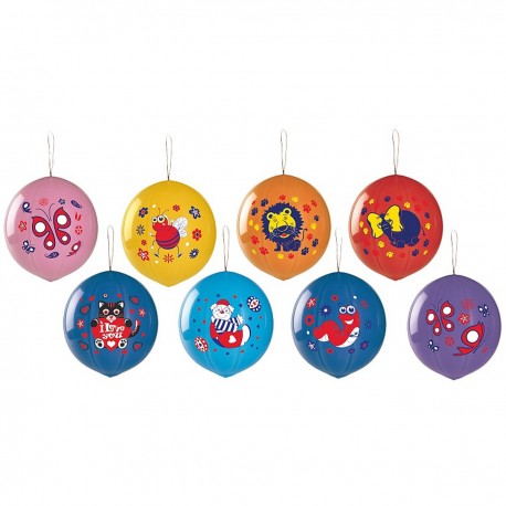 308297 BALONY PASTELOWE PIŁKA Z NADRUKIEM MIX + GUMKA 25 SZT. GODAN