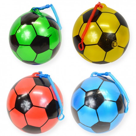 635317 PIŁKA GUMOWA W ŁĄTKI NA SPRĘŻYNIE 23 CM