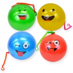 635324 PIŁKA GUMOWA EMOTKA NA SPRĘŻYNIE 23 CM BEST MS TOYS