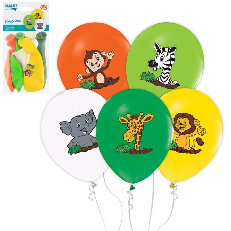 3131963 BALONY SAFARI ZWIERZAKI KOLOROWE 30 cm 5 szt. GODAN