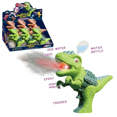 464060 PISTOLET DINOZAUR ZE ŚWIATŁEM 2 KOLORY DISPLAY GAZELO