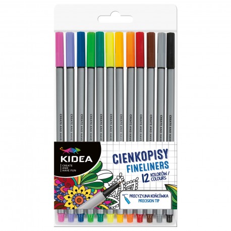 KIDEA 0104321 CIENKOPISY 12 KOLORÓW
