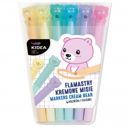 KIDEA 104338 FLAMASTRY KREMOWE MISIE 6 szt.