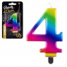 115208 GODAN URODZINY ŚWIECZKA B&C CYFRA "4" TĘCZOWA GALAXY 8 cm