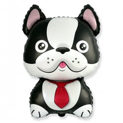 303315 BALON FOLIOWY PIES BULLDOG CZARNY 72x48 cm 24" GODAN