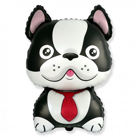 303315 BALON FOLIOWY PIES BULLDOG CZARNY 72x48 cm 24" GODAN