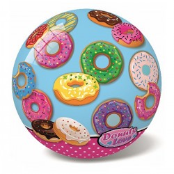 129459 PIŁKA GUMOWA DONUTS LOVE 23 CM BEST MS TOYS
