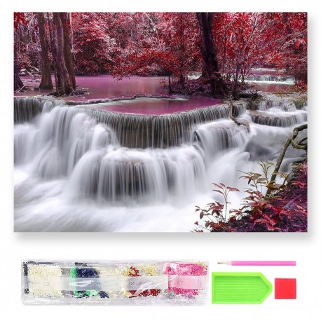 075987 HAFT DIAMENTOWY MOZAIKA 40x30 WILK ŚWIECI W CIEMNOŚCI