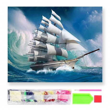 787330 DIAMENTOWA MOZAIKA 40x30 ORCHIDEA MIĘDZY KAMYKAMI