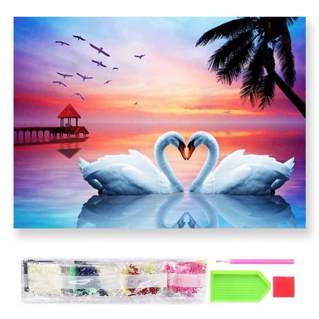 787330 DIAMENTOWA MOZAIKA 40x30 ORCHIDEA MIĘDZY KAMYKAMI