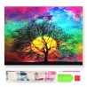 787972 DIAMENTOWA MOZAIKA 40x30 ZACHÓD SŁOŃCA DRZEWO