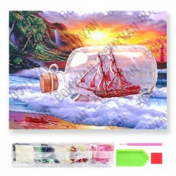 788108 DIAMENTOWA MOZAIKA 40x30 KRAJOBRAZ GÓRSKI, LATO