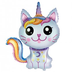 303209 BALON FOLIOWY MAGICZNY KOT NIEBIESKI 88x73 cm GODAN