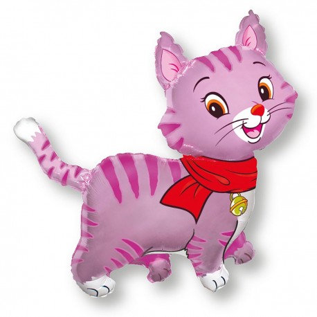 309379 BALON FOLIOWY KOTEK KOT FIOLETOWY Z CHUSTĄ 91x93 cm GODAN