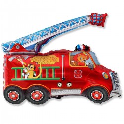 300178 BALON FOLIOWY WÓZ STRAŻACKI Z KOTKAMI 78x78 cm GODAN