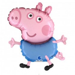 324136 BALON FOLIOWY ŚWINKA W NIEBIESKICH SPODNIACH 14" GODAN