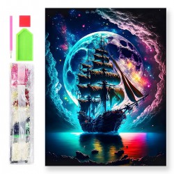 788108 DIAMENTOWA MOZAIKA 40x30 KRAJOBRAZ GÓRSKI, LATO