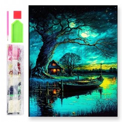 788108 DIAMENTOWA MOZAIKA 40x30 KRAJOBRAZ GÓRSKI, LATO