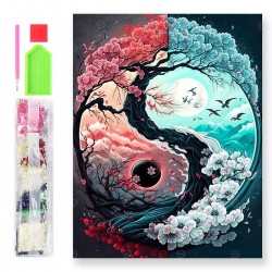 788108 DIAMENTOWA MOZAIKA 40x30 KRAJOBRAZ GÓRSKI, LATO