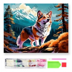 788108 DIAMENTOWA MOZAIKA 40x30 KRAJOBRAZ GÓRSKI, LATO