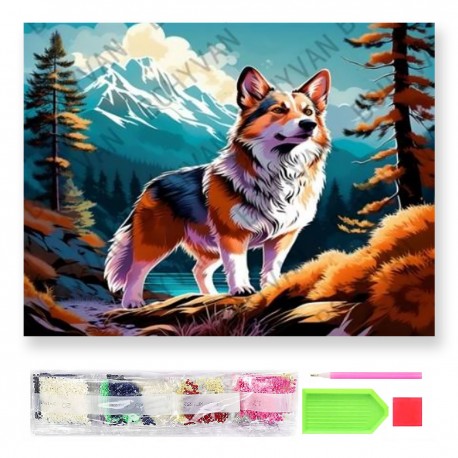 788108 DIAMENTOWA MOZAIKA 40x30 KRAJOBRAZ GÓRSKI, LATO