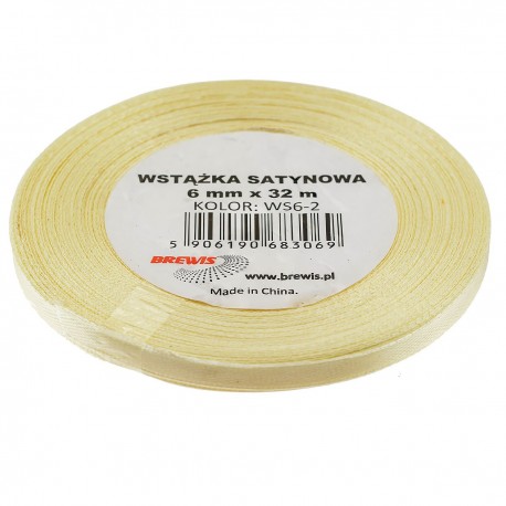 683069 WSTĄŻKA SATYNOWA ŻÓŁTY 6x32 BREWIS