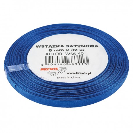 683113 WSTĄŻKA SATYNOWA GRANATOWY 6x32 BREWIS