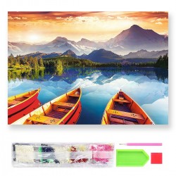 788108 DIAMENTOWA MOZAIKA 40x30 KRAJOBRAZ GÓRSKI, LATO