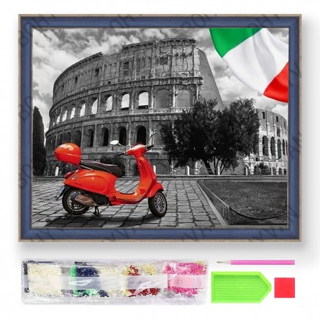 788108 DIAMENTOWA MOZAIKA 40x30 KRAJOBRAZ GÓRSKI, LATO