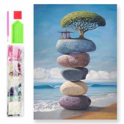 788108 DIAMENTOWA MOZAIKA 40x30 KRAJOBRAZ GÓRSKI, LATO