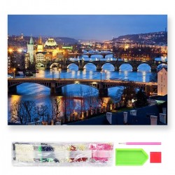 788108 DIAMENTOWA MOZAIKA 40x30 KRAJOBRAZ GÓRSKI, LATO