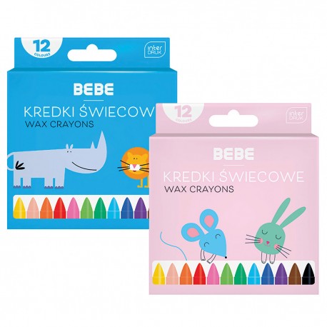 326683 BEBE KREDKI ŚWIECOWE 12 KOLORÓW INTERDRUK