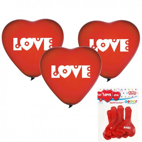 307993 BALONY SERCA LOVE 25 cm 10" 5 szt. GODAN