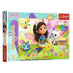 14830 TREFL PUZZLE 100 EL. BROKATOWY DOMEK GABI